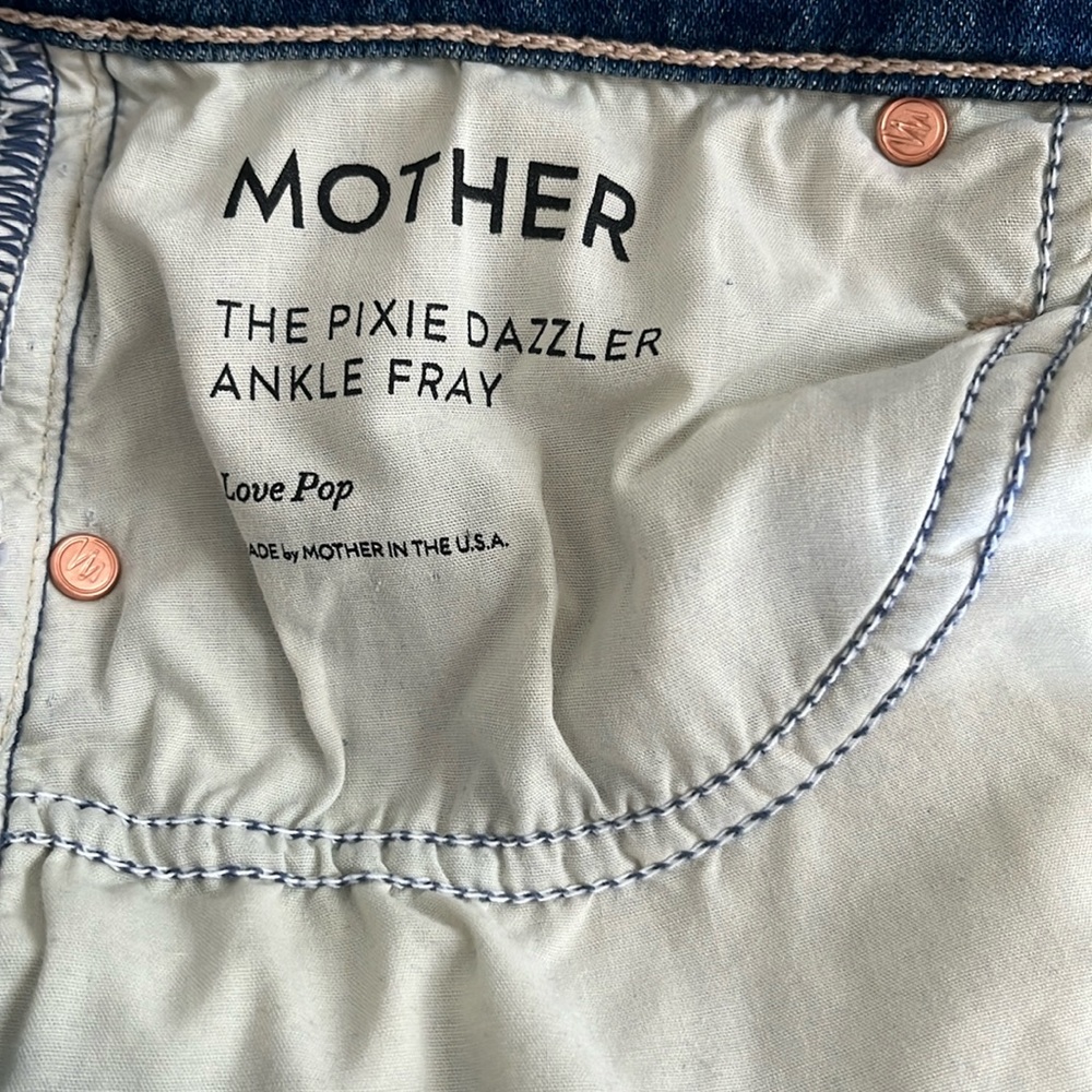 The Pixie Dazzler Ankle Fray Mother jeans